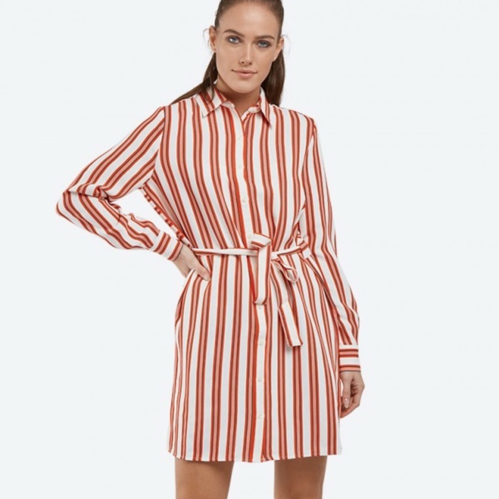 Juicy Couture Black Label Long Sleeve button down dress w/stripes